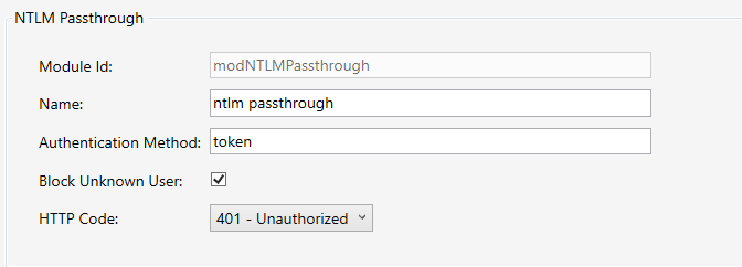 NTLM passthrough