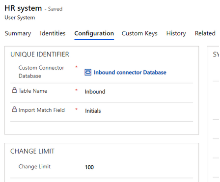 CustomConnector InboundChangeLimit HRConfiguration