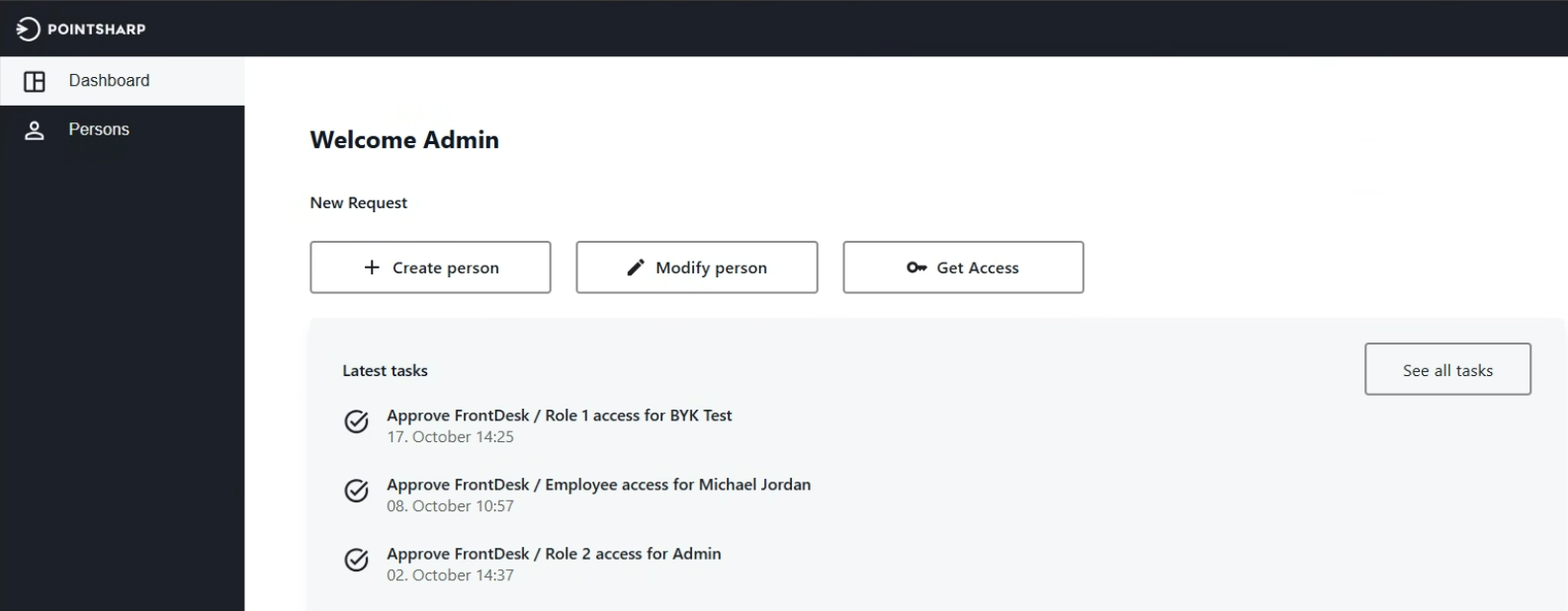 Compliance Suite FrontDesk Dashboard