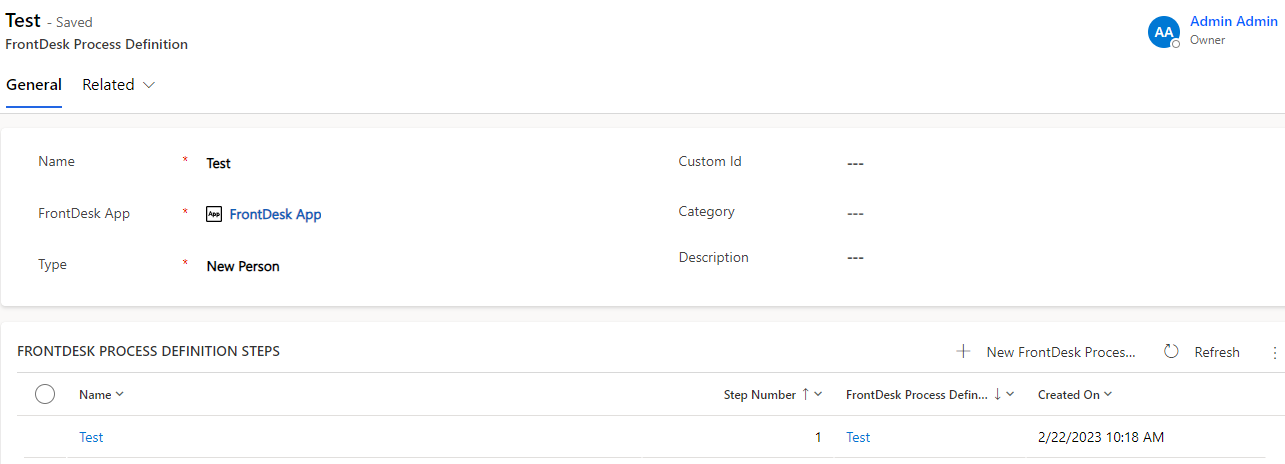 frontdesk process definitions