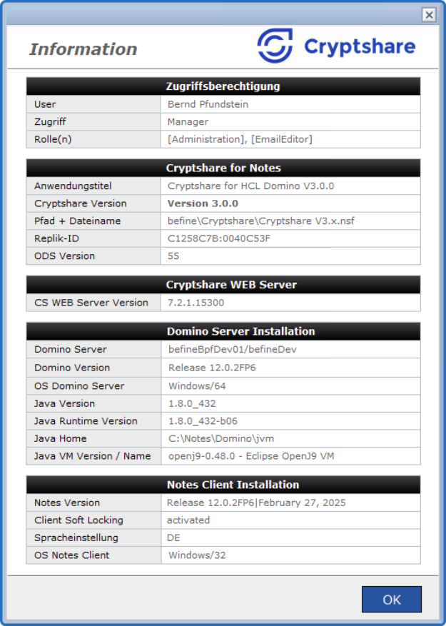 Info Screen DE