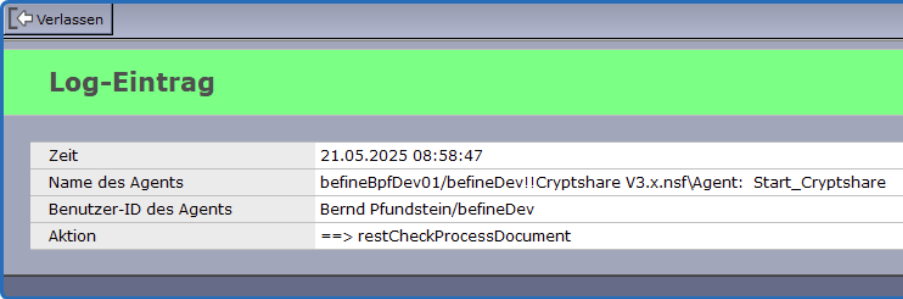 Log Entry DE