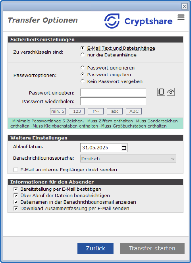 Password Dialogue De