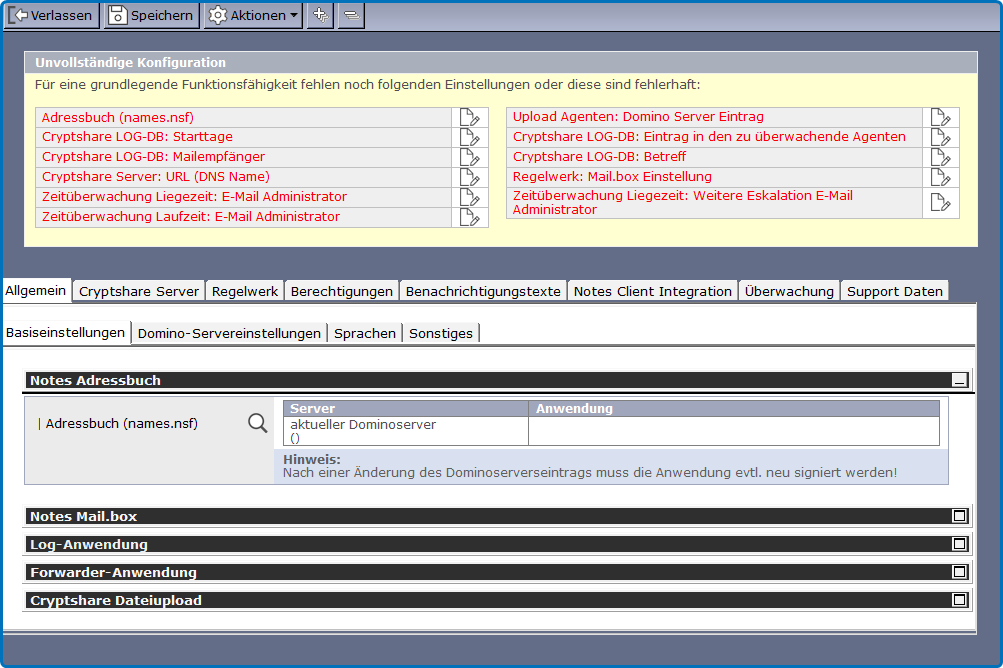 conf error de