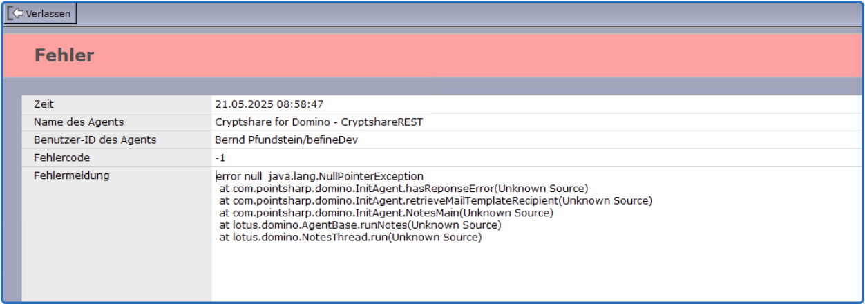 log error entry de
