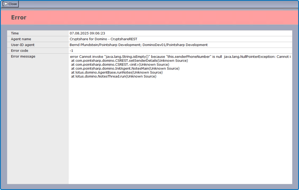 LOG Error EN