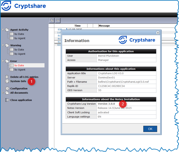 Log Info Dialog EN