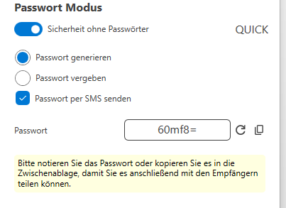 activate quick password activated