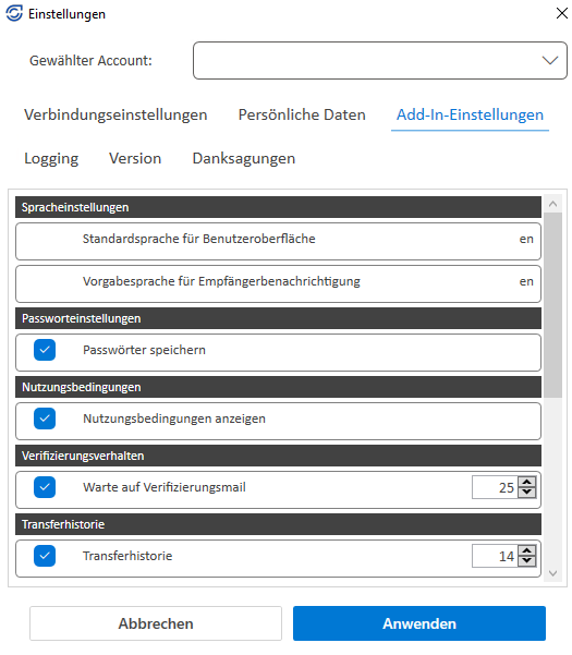 settings menu add in