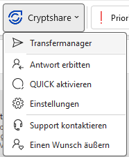 Menü – Transfermanager