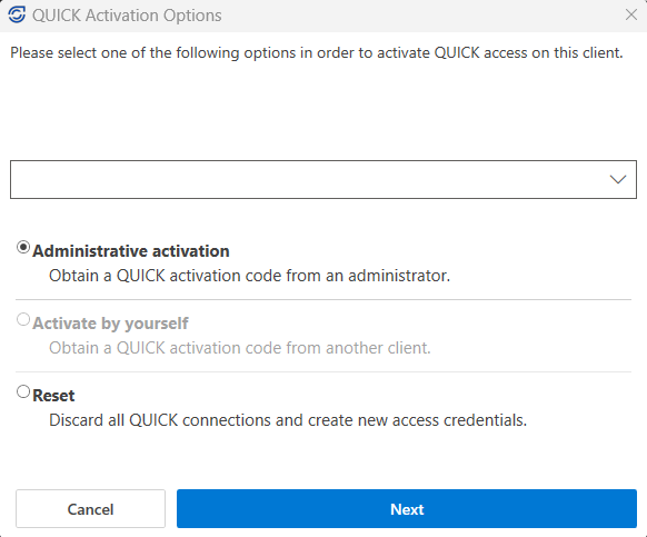 activate quick options