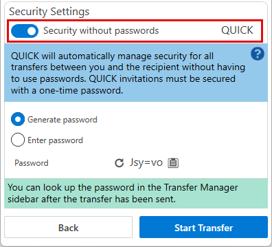 activate quick password