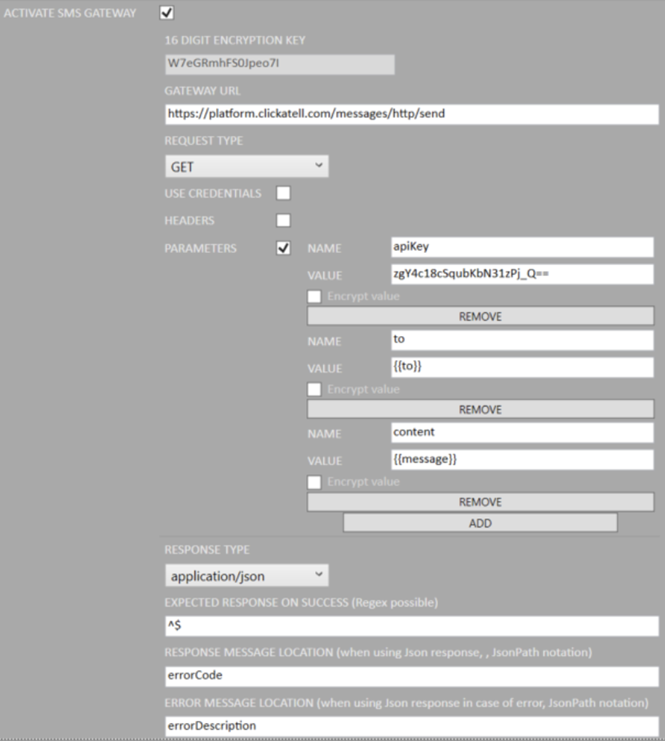 admin sms clickatell