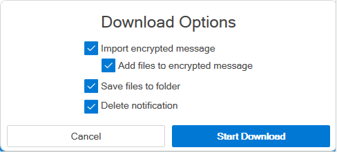 Example image of download options