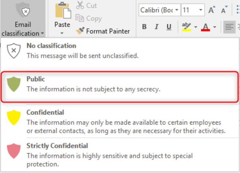 email classification label