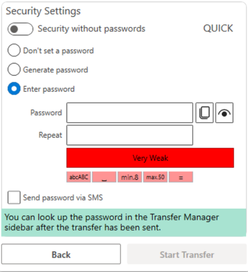 provide securitysettings password