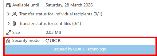 quick transfer status