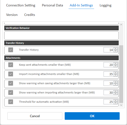 settings menu add in