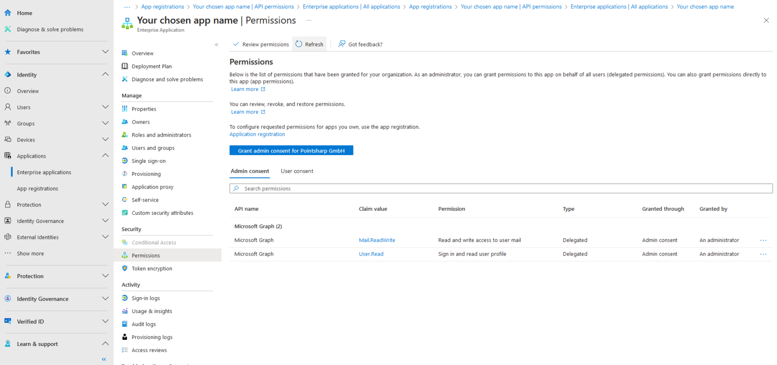entra granting admin consent