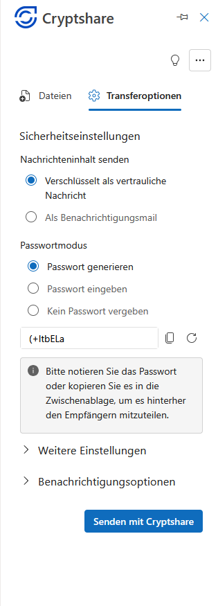 password options