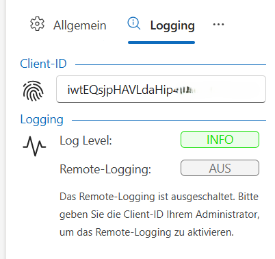 settings logging