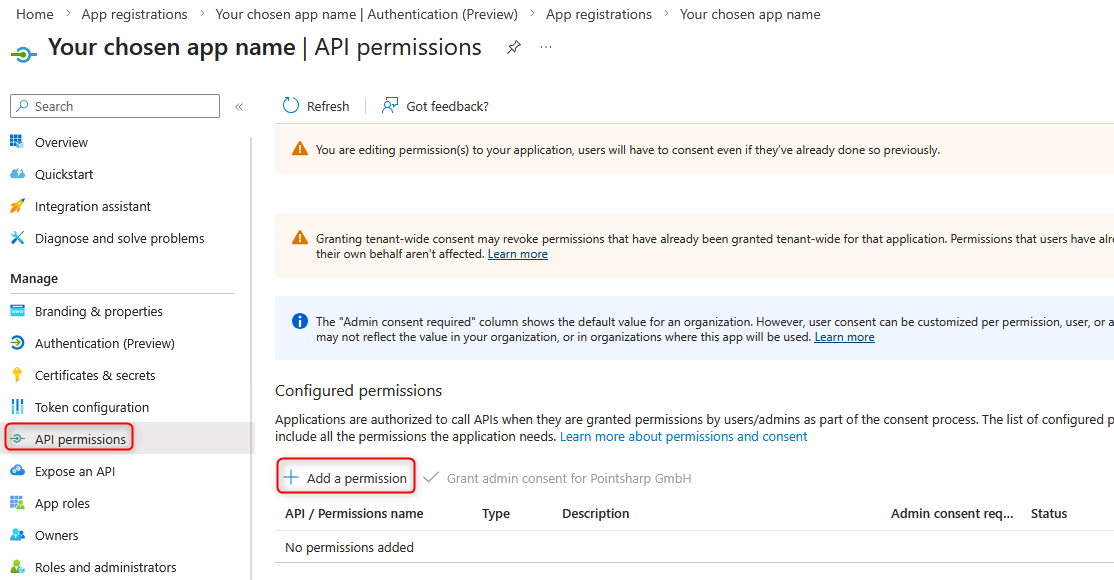 Add permission