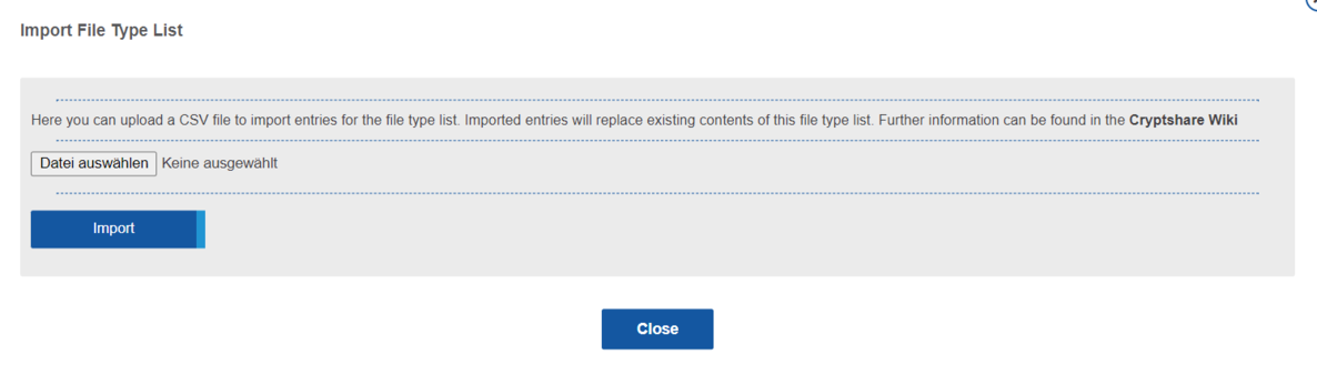 File type list import