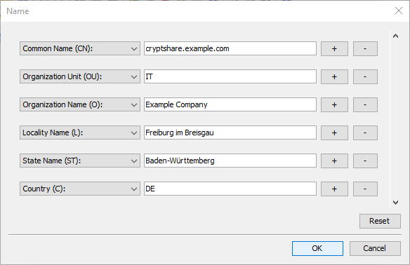 Keystore explorer name details