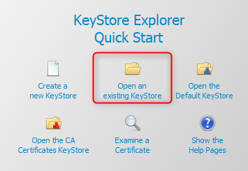 Keystore explorer open