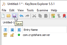 Keystore explorer save