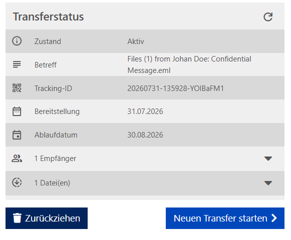 Transfer Status revoke button 2