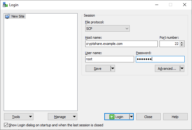 Winscp new session