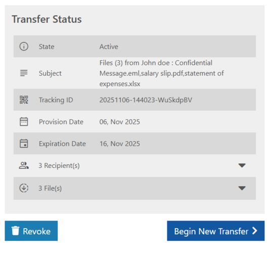 Transfer Status revoke button 2