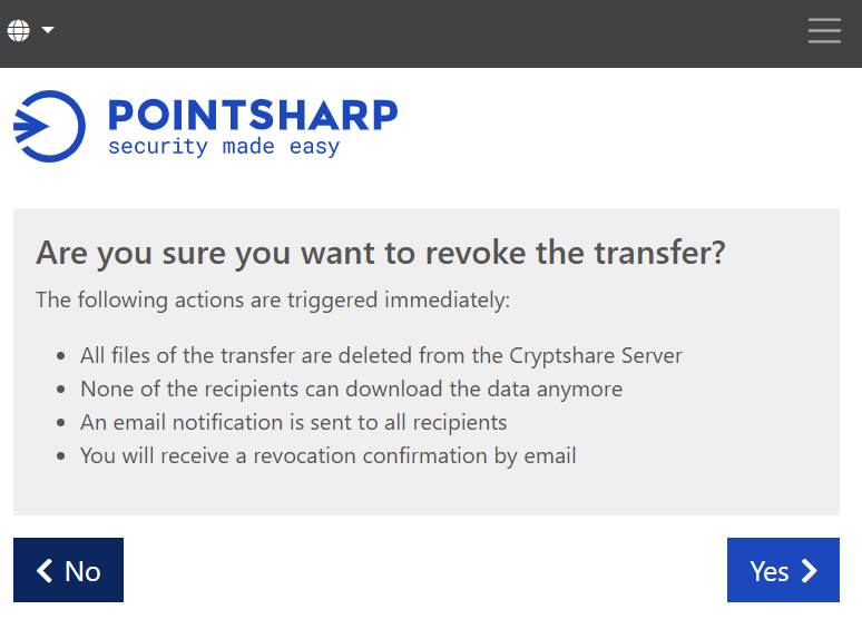 provide revoke confirm