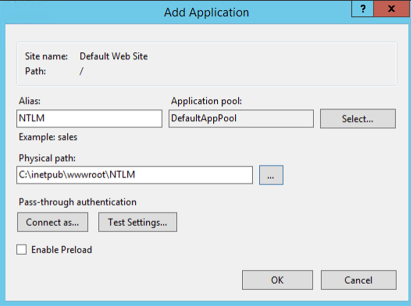 ntlm add application