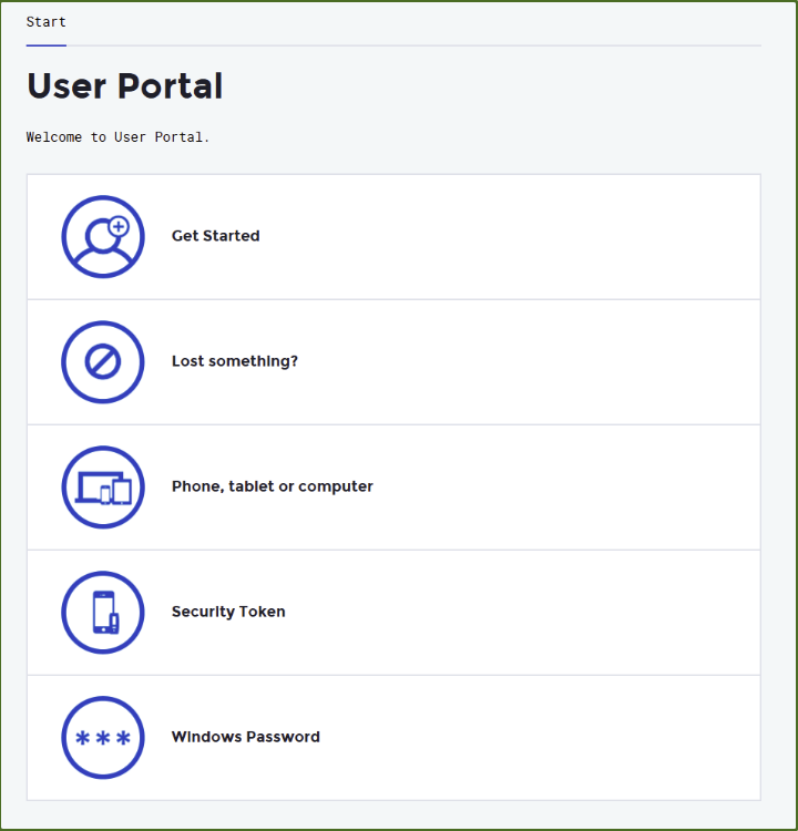 user portal main windows