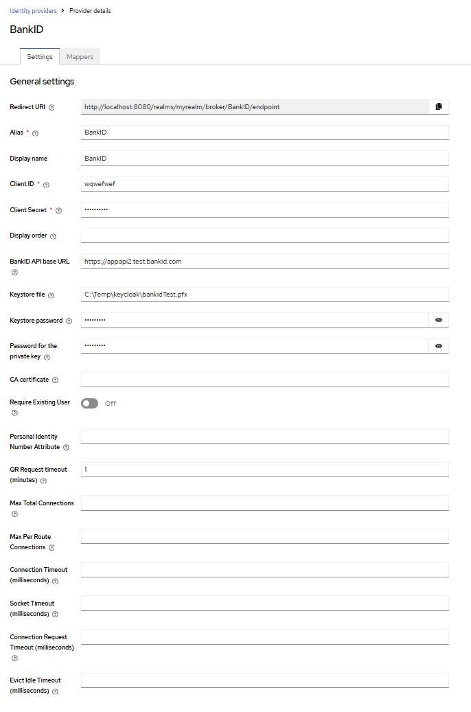 admin gui add bankid provider