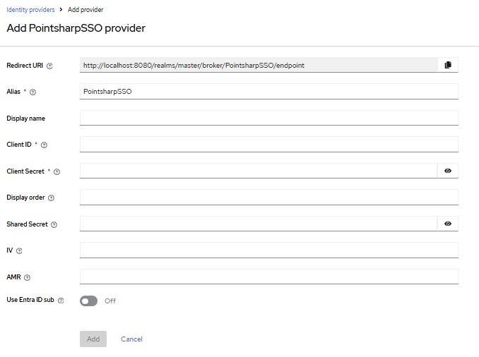 admin gui add sso provider